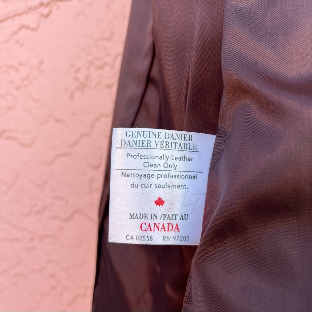 Danier Leather Coat Jacket Burgundy Deep Red Size… - image 14